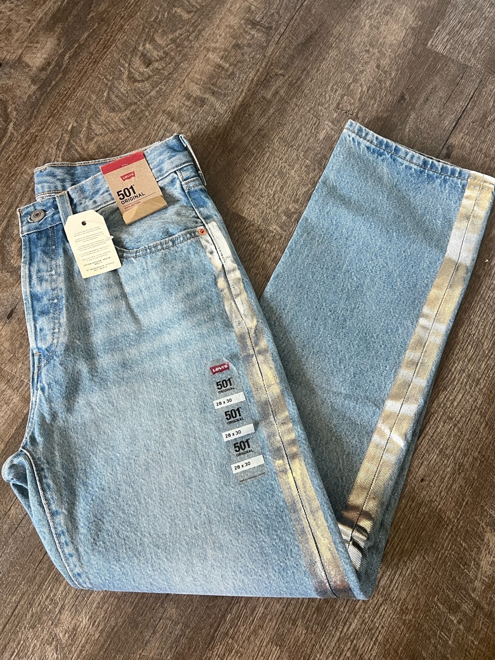 Levi's Women's 501 Original Fit Jeans Shine Theory Light Wash Size 28x30